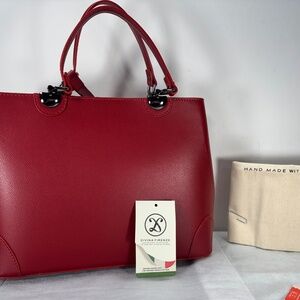 DIVINA FIRENZE-NWT $225.00 -              NOW $139.00 RED CHERRY ITALIAN LEATHER